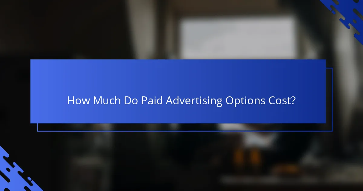 How Much Do Paid Advertising Options Cost?