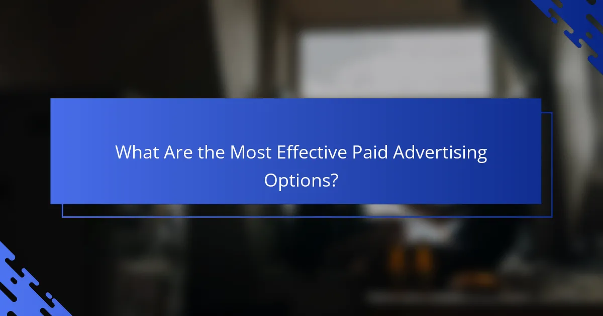 What Are the Most Effective Paid Advertising Options?